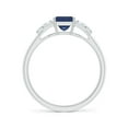 thumbnail image 2 of Angara Natural 0.65 Ct. Blue Sapphire with Diamond Classic Ring in 14K White Gold for Women (Ring Size: 11.5), 2 of 9