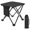 Black, variant on Small Foldable Camping Seat Load Bearing Design 150kg Support Quick Setups Oxford Cloth Construction with Side Pockets
