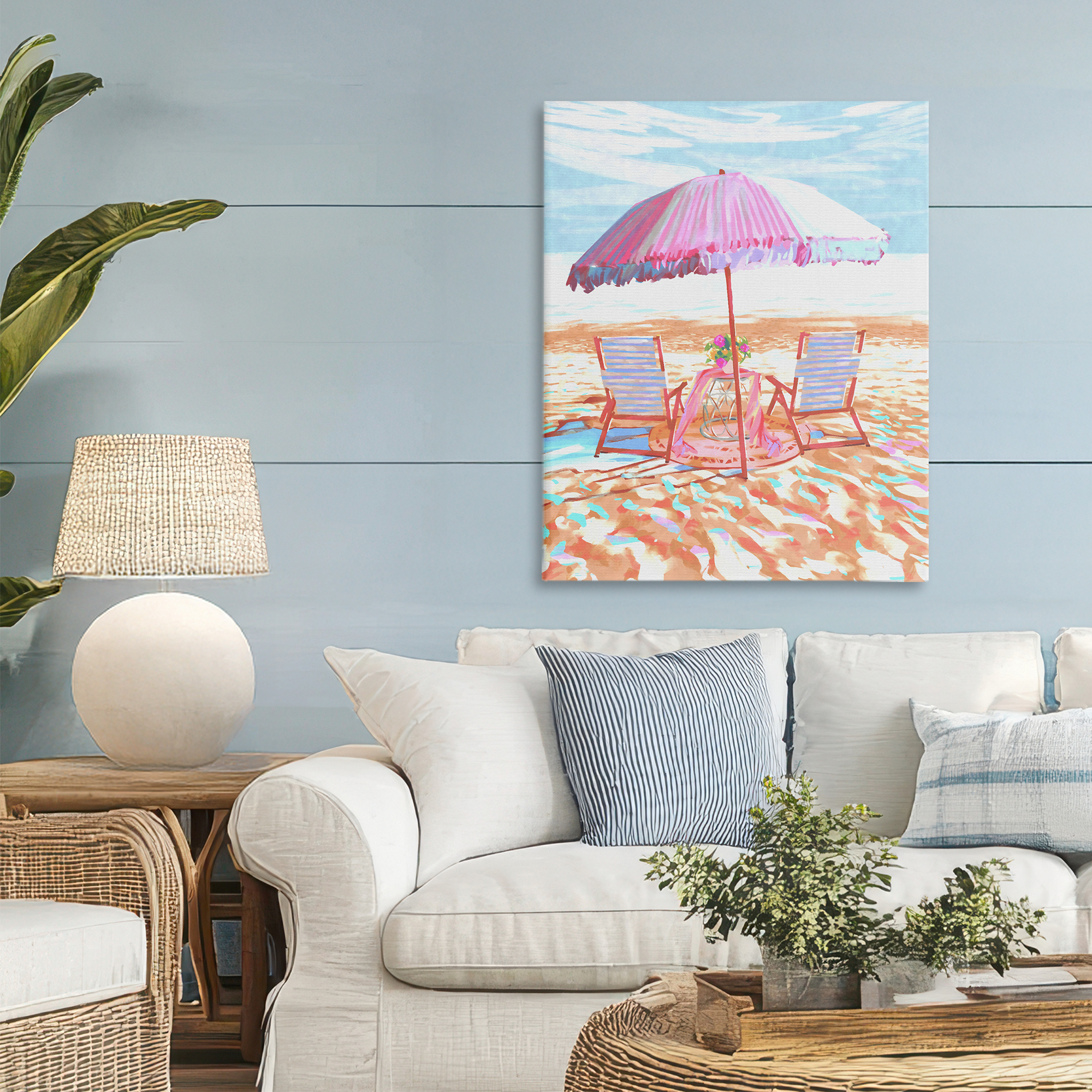 Stupell Industries Seaside Summer Picnic For Two Canvas Wall Art, design by Ziwei Li