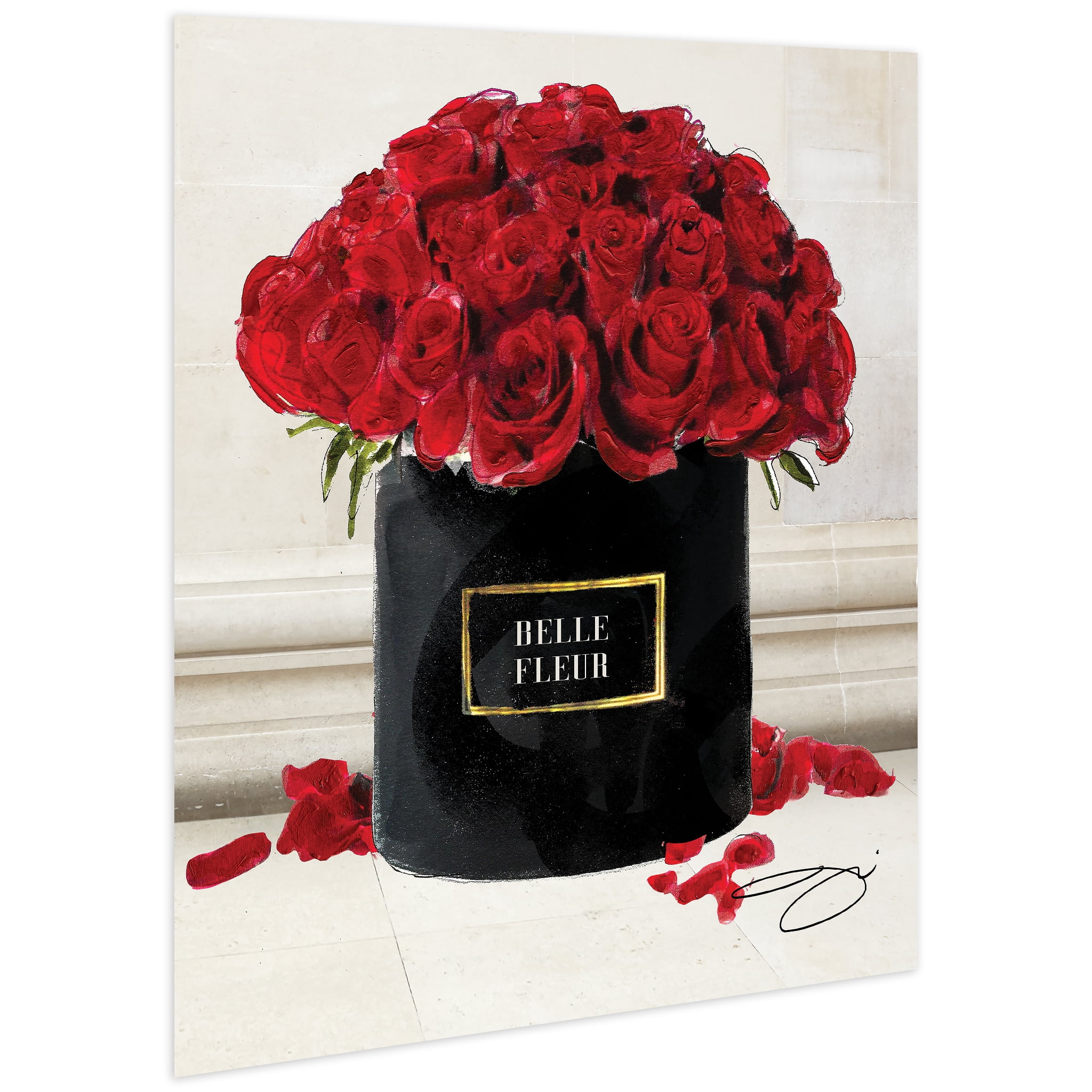 Empire Art Direct Circle of Roses Frameless Free Floating Tempered Glass Panel Graphic Wall Art, 24" x 24" x 0.2", Ready to Hang