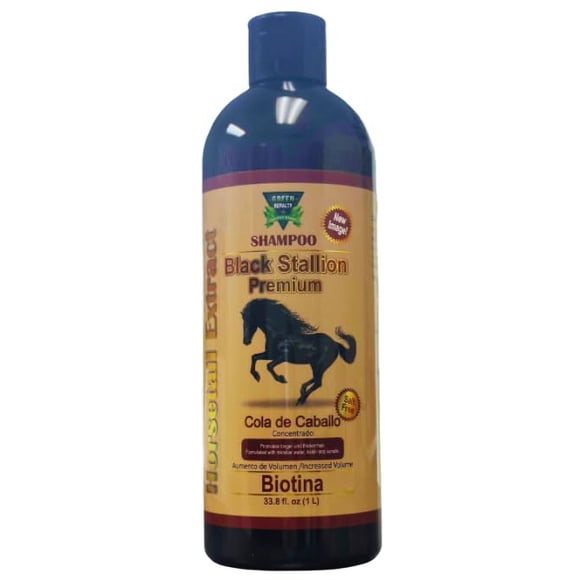 Black Stallion Premium Horsetail Shampoo * Fórmula nueva y mejorada *Black Stallion Premium Horsetail Shampoo1Lt Champú 50% biotina COLA DE CABALLO 1Lt