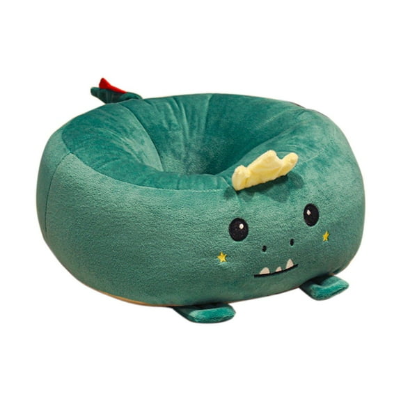 Round Dinosaur Seat Cushion, Blue-Green Cartoon Plush Bedroom Living Room Sofa Bed Cushion Hugging Pillow, Car Booster Seat Cushion