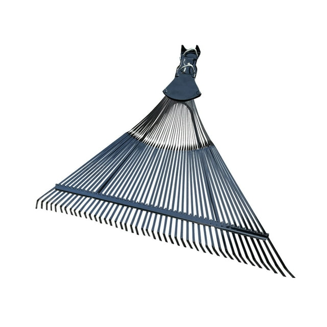 Garden Rake Artificial Grass Rake Heavy Duty Metal Leaf Rake For Lawns Black Color Free Size Stainless Steel Rake C-275 Black