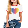 thumbnail image 1 of Zpanxa T-Shirts pour Tout-Petites Fille Imprimé Décontracté Col Rond Manches Courtes T-Shirt d'Été Décontracté avec Polyester Spandex 3 Ans, 1 of 3