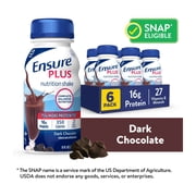 Ensure Plus Meal Replacement Nutrition Shake, Dark Chocolate, 16g Protein, 8 fl oz - 6 Pack