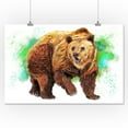 thumbnail image 2 of Grizzly Bear, Watercolor (16x24 Giclee Gallery Art Print, Vivid Textured Wall Decor), 2 of 3