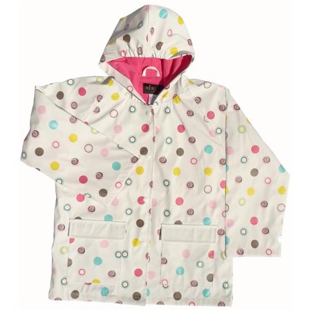 

Little Girls White Polka Dots Rain Coat 2T