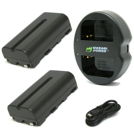Image of Wasabi Power Battery (2-Pack) and Dual Charger for Sony NP-F330 NP-F530 NP-F550 NP-F570 (L Series)
