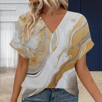 Womens Tops Womens Tops Short Sleeve Shirts 2025 Fashion V Neck Outfits Clothes Shirts for Women