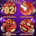 thumbnail image 4 of Red Background Happy New Year Banner Gold Lettering 2026 New Year Display Floral Pattern Festive Design New Year Backdrop for New Year Party Holiday Celebration Indoor Decor, 4 of 9