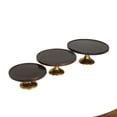 thumbnail image 5 of DecMode 14", 12", 10"W Dark Brown Mango Wood Cake Stand with Gold Aluminum Bases, 3-Pieces, 5 of 7
