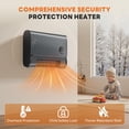 thumbnail image 3 of edx Wall Heater, 1500W Indoor Space Heater, Includes Adjustable Thermostat, 3 Heating Modes, 12-Hour Timer, Gray, 3 of 7