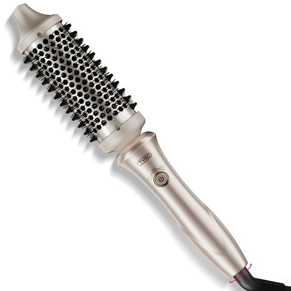 TYMO Thermal Brush Heated Round Brush - STYLUX Blowout Volumizer with Flexi-Fit Tech for Hair Straightening, Curling Styler Tool, Hair Straightener and Curler 2 in 1, Du