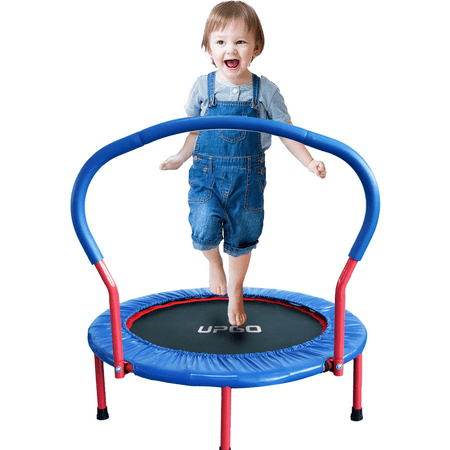 UPGO 3FT Trampoline for Kids 36 Trampolines Indoor/Outdoor Trampoline with Durable Bungees Foldable Mini Baby Trampoline with Foam Handle Recreational Trampoline Birthday Gift for 2+ Years Kids