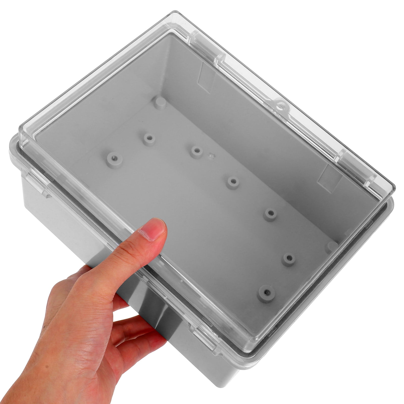 FRCOLOR Waterproof Electrical Junction Box Plastic Dustproof Outdoor Project Enclosure With Hinged Shell And Mounting Plates