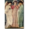 thumbnail image 1 of Ceramic Tile Mural-Edward Burne-Jones Angels Backsplash Tile Mural 30. 48" w x 72" h using (24) 12 x 12 ceramic tiles, 1 of 3