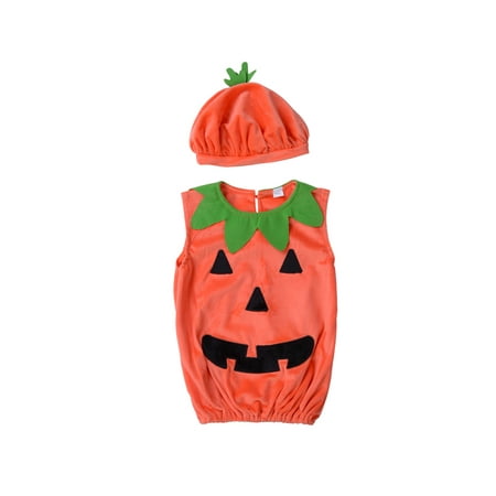 One Opening Baby Toddler Halloween Costume Ghost Pumpkin Fancy Dress Outfit
