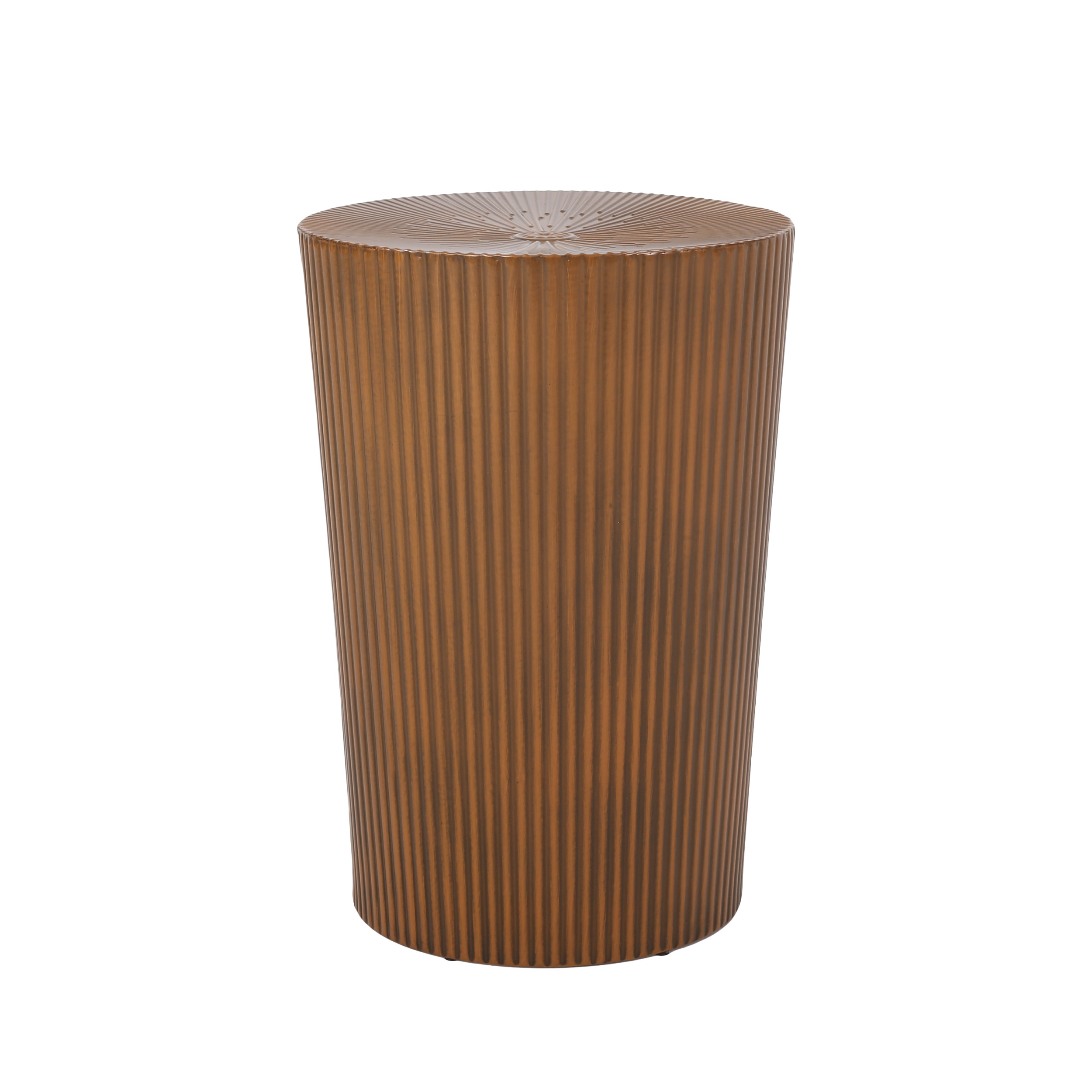 Noble House Bartram Metal Sunburst Side Table, Brushed Antique Bronze