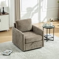 thumbnail image 2 of Newest Swivel Accent Chair with Hidden Storage, Diamond Tufted Armrests Square Club Chair & Pillow, 360° Rotating, taupe, 2 of 12