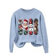 thumbnail image 6 of Hueook Christmas Plus Size Sweaters for Women Fashion Women's Casual Solid Color Long Sleeve Round-Neck Blouses Shirts Tops Sweater Light Blue 4X, 6 of 8