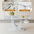 thumbnail image 6 of JUFU 63" White Faux Marble Dining Table with Durable MDF Top, Modern Style for Kitchen Room, 6 of 6
