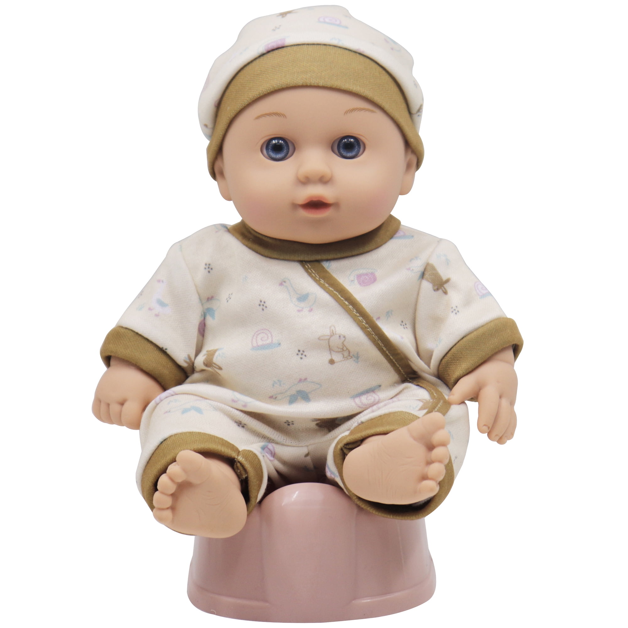Baby Dreami: 14" Baby Doll Triplets Care Playset - Brown & Teal Outfits, 19pc Nurturing Accessories, Potty-Feeding-Bathing, Play Toys, Kids-Toddler 2+