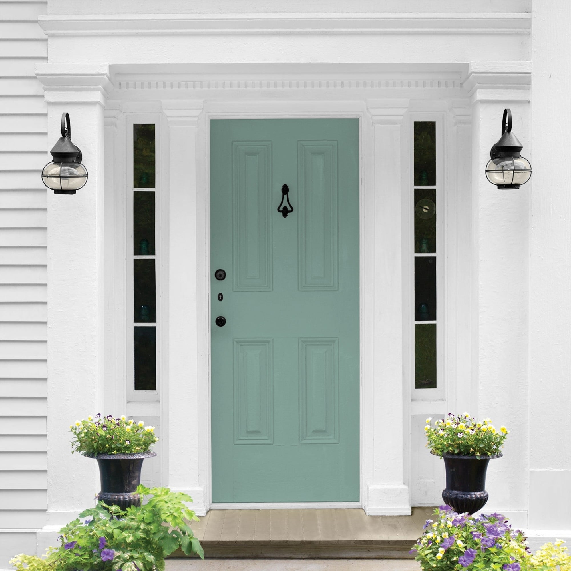 Glidden One Coat Silver Laurel / Green Semi-Gloss Exterior Paint with Primer, 5 Gallon