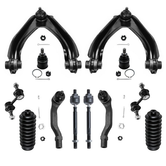 Detroit Axle - Front 12pc Suspension Kit for Honda CR-V 1997 1998 1999 2000 2001, 2 Upper Control Arms 2 Lower Ball Joints 4 Outer and Inner Tie Rods 2 Sway Bars 2 Boots & Bellows Replacement