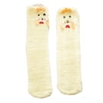 thumbnail image 2 of Eoperou 1 Pair Adults Socks Cartoon Cat Hare Alpaca Giraffe Chick Fuzzy Fluffy Thickened Stretchy Keep Warm Coral Fleece Autumn Winter Floor Sleeping Socks for Home, 2 of 8