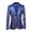 Blue, variant on QSAWXQZ Men's Sequin Tuxedo Jacket Paisley Floral Shawl Long Sleeve Lapel V Neck Button Blazer for Prom Wedding Gold XL