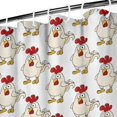 thumbnail image 3 of White Chicken Cartoon Pattern Shower Curtain 36"x72" ,Bathroom Decorative Shower Curtains Set with 12 Hooks,Modern Waterproof Washable Shower Curtain, 3 of 6