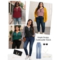thumbnail image 5 of Gleelist Womens Plus Size Long Sleeve Henley Tops V Neck Casual Loose Fit Shirts Blouses Trendy Clothes XL-5XL, 5 of 8