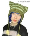 thumbnail image 3 of Yokua Cartoon Striped Knit Beanie Hat Y2K Star Party Photo Props Hot Girl Teens, 3 of 21