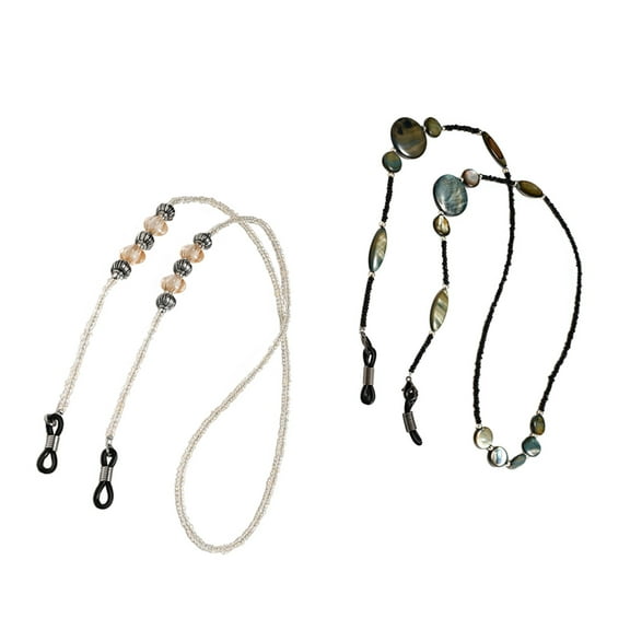 2pcs Eyeglass Chains Vintage Beaded Eyeglass Necklace Chain Cord Sunglasses Holder Anti-Lost Eyewear Retainer
