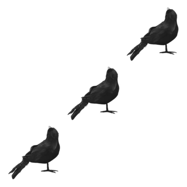 kurtrusly Horror Props For Halloween - High Simulation Black Crow Ornament For Festive Crooked crow 3Set