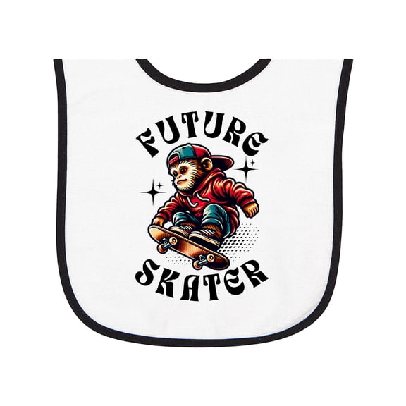 Inktastic Boys Skateboarding Future Skater Baby Terry Cloth Bib