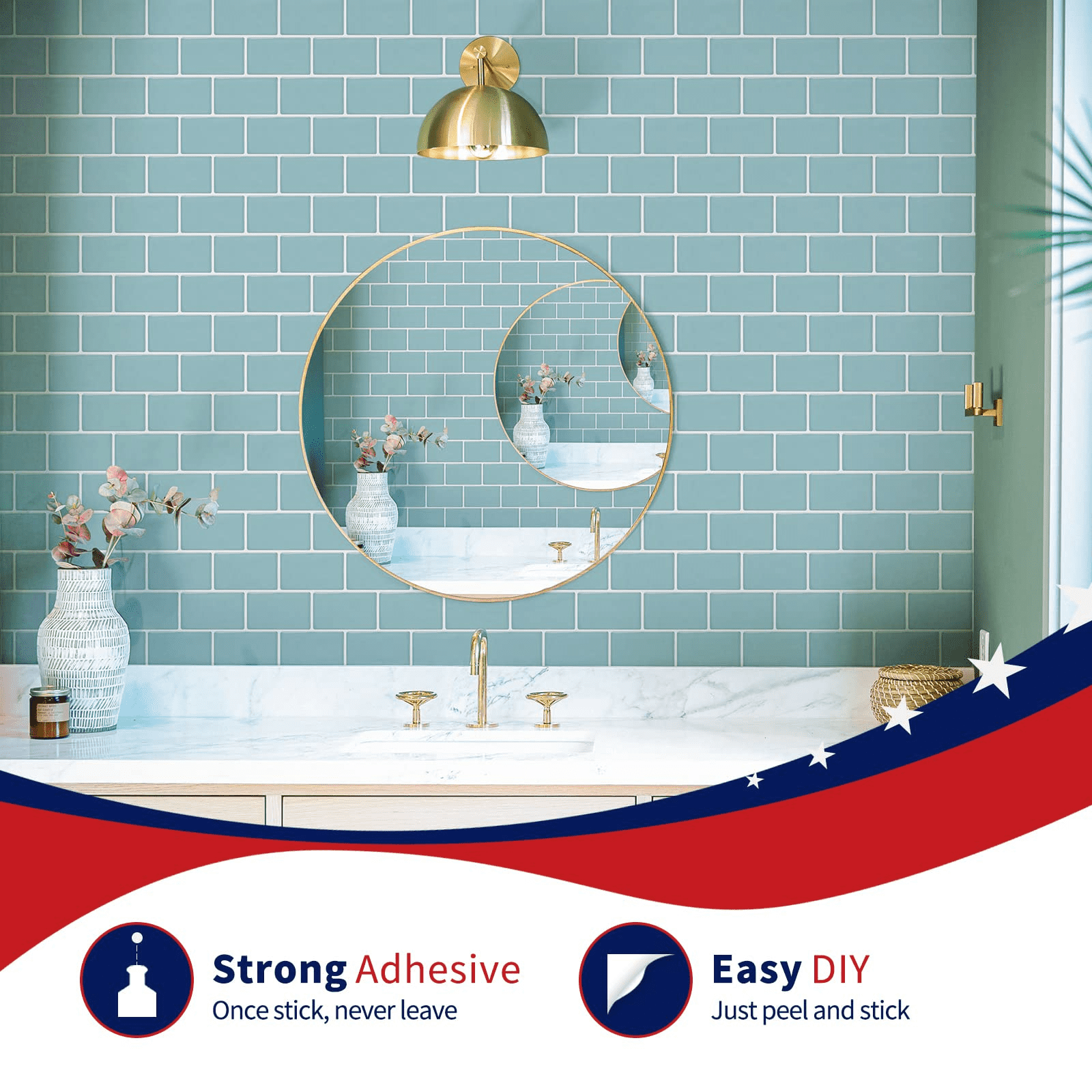 Buy LONGKING Light Blue Subway Tiles Peel and Stick Backsplash, Stick on Tiles Kitchen