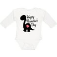 thumbnail image 3 of Inktastic Happy Valentines Day with Dinosaur Silhouette and Heart Boys or Girls Long Sleeve Baby Bodysuit, 3 of 5