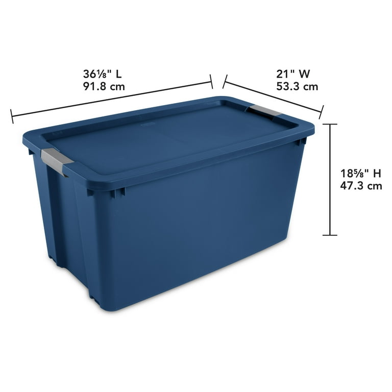 Sterilite 45 Gal Wheeled Latch Tote Plastic True Blue Walmart