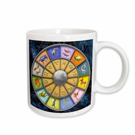 

3dRose Pretty Zodiac Wheel Art Ceramic Mug 11-ounce