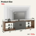 thumbnail image 4 of Bestier Modern LED TV Stand for TVs up to 80", Entertainment Center for Living Room, Walnut, 4 of 6