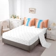 thumbnail image 3 of YST Abstract Aesthetic Bedding Set, 7-Piece, Blue and Orange, Comforter Set, King, Dot and Wave Line, 3 of 4