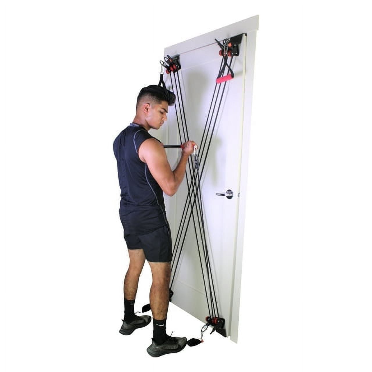 X Factor Door Gym - Full Body Total Workout System for Home Gym Strength Training - Fitness Equipment with DVD, Workout Chart, and Straight Bar