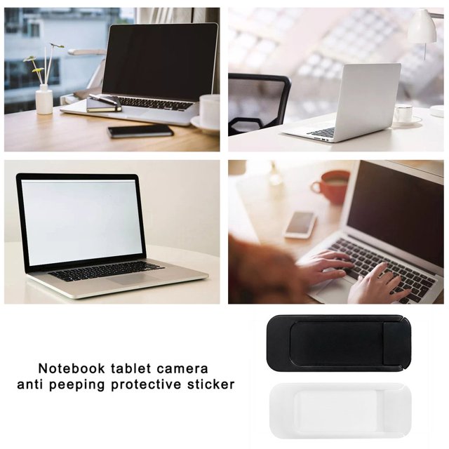 2 PACKS Webcam Cover Large Size For Laptop Desktop PC Webcam Private Security Sleeves Sturdy Durable Private Security Sleeves black