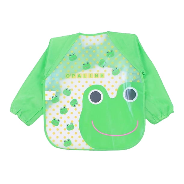 Delantal Impermeable Sunnimix para Niños Dibujo 17.3x13.4 pulgadas Rana Verde