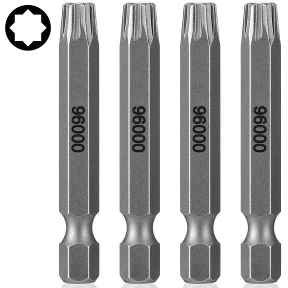 4pcs Spider Driver Bits, 8 Point Star bit 2" Length bits S2 Steel Bit with Magnetic for 8 Point Flathead Fastener, Power Screwdriver Drill Impact Driver