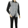 thumbnail image 3 of Men's MONTIQUE 2 PC Set Walking Leisure Suit 2390 Black White Hounds tooth, 3 of 8