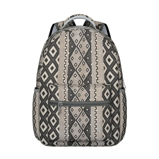 Retro Tribal Pattern School Backpack for Student, Durable Waterproof Oxford Cloth with Artistic Natural Floral and Earthy Aesthetic Designs, Adjustable Straps, Perfect for Travel
