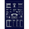 thumbnail image 2 of Buhlmann, J. 17x24 Black Ornate Wood Framed with Double Matting Museum Art Print Titled - Hellenic Chapel and Decorative Forms (Blueprint), 2 of 4