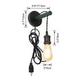 thumbnail image 2 of FSLiving Loft Style Handle Adjustable Lamp Dark Green Wall Sconce Plug-in UL Cord Wooden Handle TX Control Timer Smart LED Edison Bulbs Wall Lamp No Wiring Needed, Farmhouse for Rustic Home Decor, 2 of 9